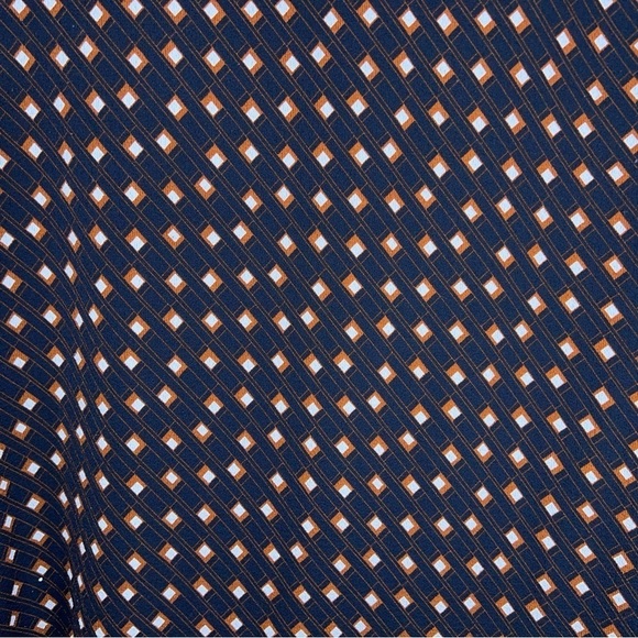 LARGE APT 9 BLACK BROWN WHITE SQUARE PRINT ART DECO BLOUSE STRETCH - Picture 9 of 12